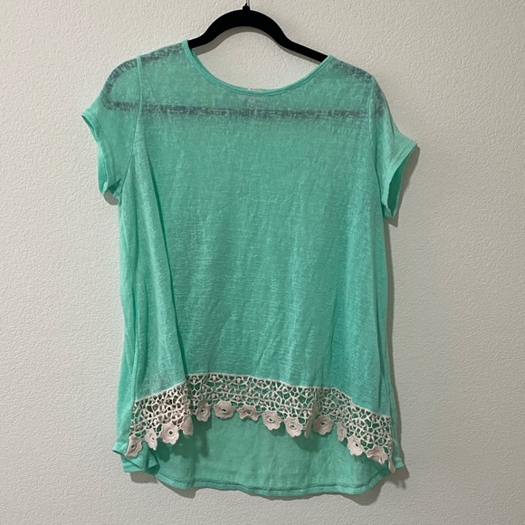 Umgee Tops - Boho Lace Crochet Flowers Vintage Women's Top Tee Shirt Blouse Coquette